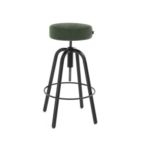 Bejot SPIN round barová židle čalouněná  - Borovicová zelená